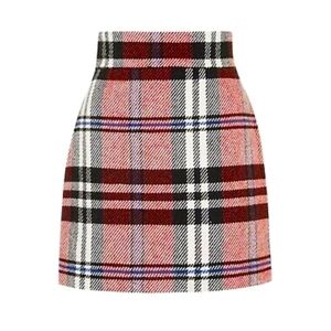 Topshop checked (plaid) twill high waisted skirt